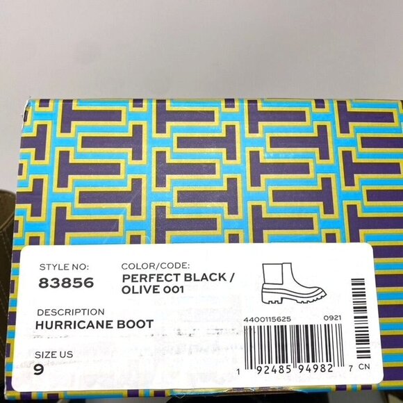 Tory Burch Hurricane Boots Foul Weather Ankle Rain Boots Black Size 9 NWOB - Picture 13 of 13